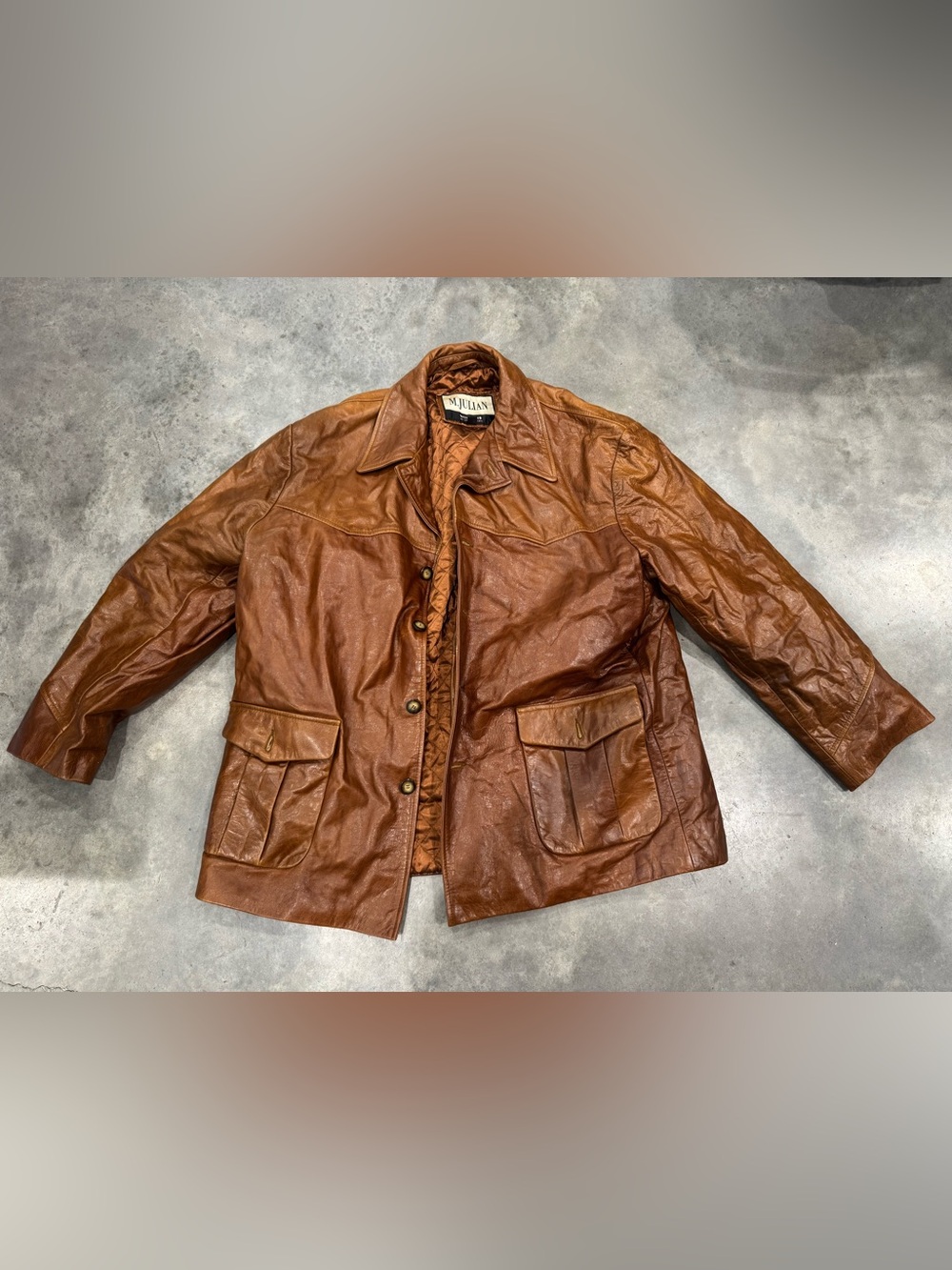 Vintage Brown Leather Men's Jacket -